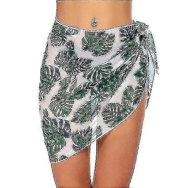 Strand Sarong Badedrakt Cover Ups For Kvinner Pustende Hurtigtørkende Sarong Skjørt A Leaf printing-B 208*50cm