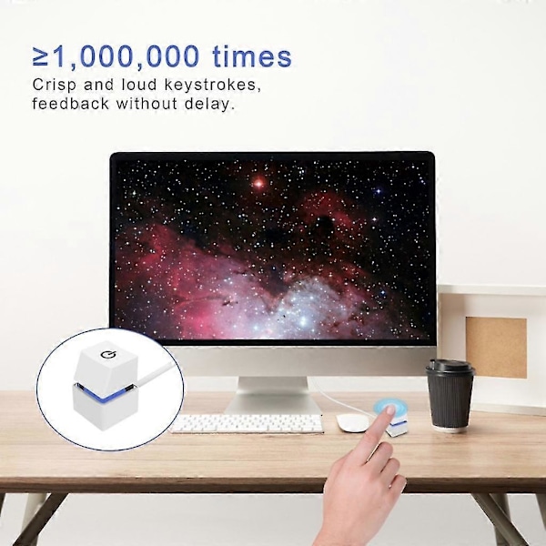 4m Ekstern PC Strømknap Desktop Computer Bundkort Tænd Sluk Strømafbryder White Colorful light