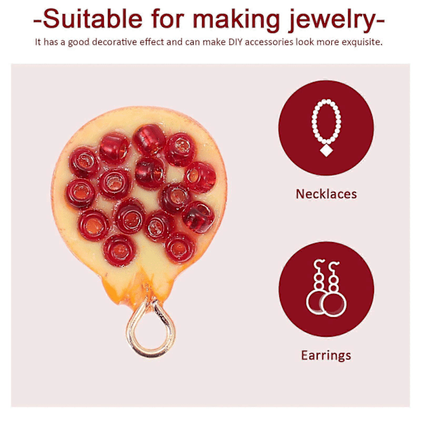 4 stk. 3D Frugt Vedhæng Resin Charms Vedhæng DIY Ørering Smykketilbehør
