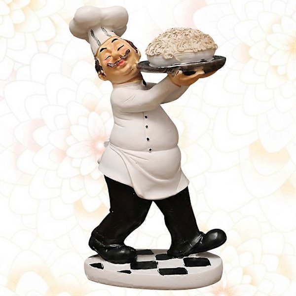 1 stk. Kokkemodell i europeisk stil, mini kokkestatue, harpiksfigur for restaurant, kafé, kakebutikkdekorasjon (Ramenkokk)