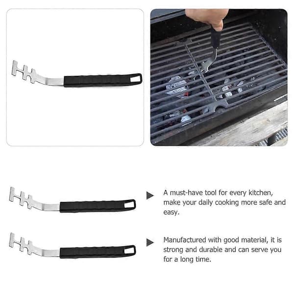 2 stk. Grillristløftere i rustfrit stål Grillnet Griber Udendørs Grill Griber