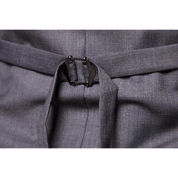 Jul Herr Solid U-ringad Dubbelknäppt Kostymväst Slim Fit Formell Väst Grey 4XL