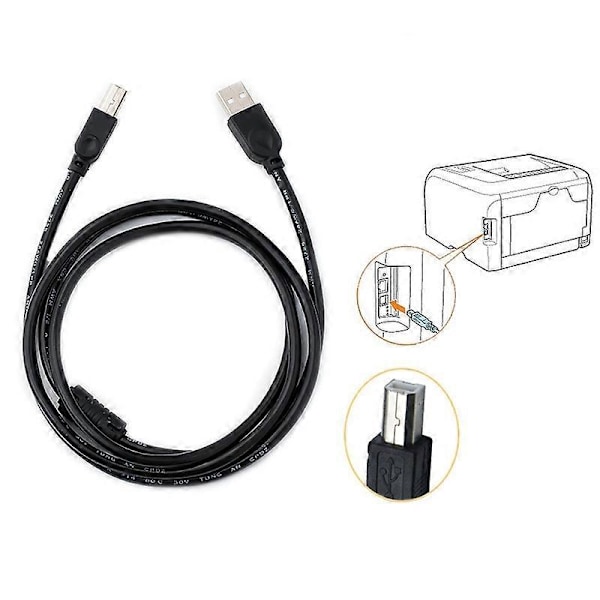 1,5 m USB 2.0 Typ A till B Fyrkantig Printer Scanner Dataöverföringskabel