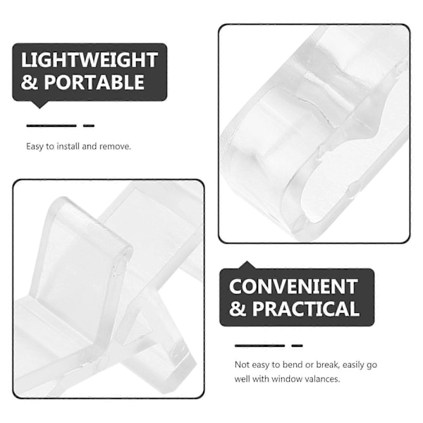 20 stk. Plastik Valance Clips Indendørs Gardiner Clips Vertikale Persienne Gardiner Klemmer til Persienner