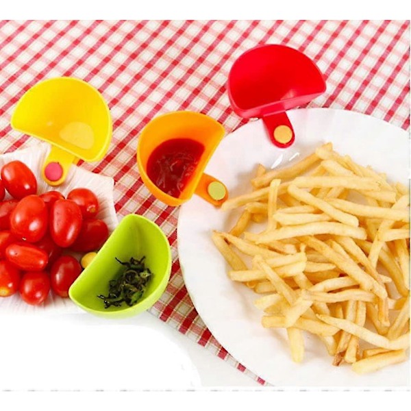 8 stk. Dip Clips Dip Tomatsauce Salt Eddike Sukker Smag Krydderier Dip Beholder