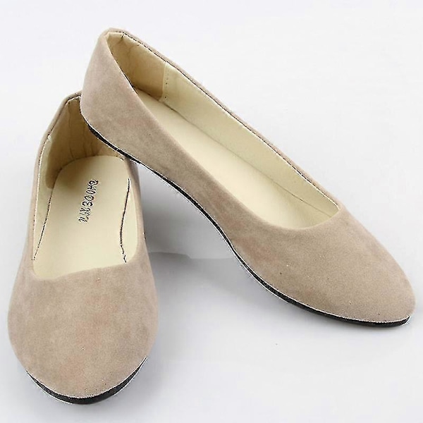 Dame Ruskind Flade Sandaler Ballet Ballerina Dolly Brudesko Casual Bådsko Khaki 42