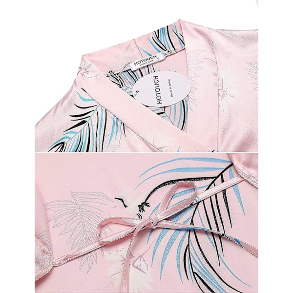 Sexiga Damunderkläder Satin Pyjamas Randig Cami Shorts Set Med Bälte Morgonrock S-3xl Style3 M