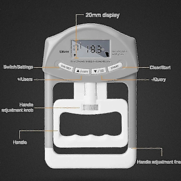Digital handdynamometer, greppstyrketestare, handgreppsstyrkemätare