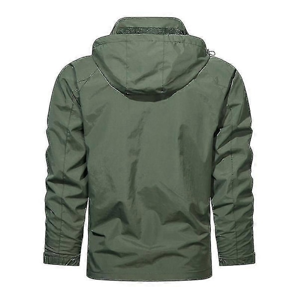 Herre Udendørs Vindtæt Jakke Windbreaker Frakke Vandring Fiskeri Taktisk Plus Størrelse Army green 4XL