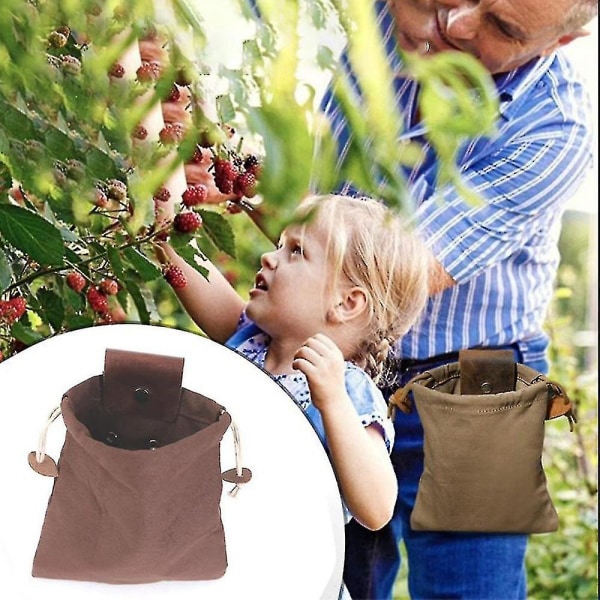 Canvas Plocksäckar, Trädgårdsfrukt Plocksäckar, Svampplockningssäckar Brown