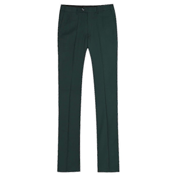 Herre Jakkesæt Business Casual 3-delt Jakkesæt Blazer Bukser Vest 9 Farver Green M