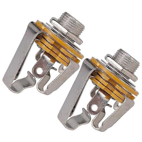 2 stk. 1/4 tomme 6,35 mm Stereo Input Jack Stikdåse til Elektrisk Guitar, Guitar Pickup Output Jack