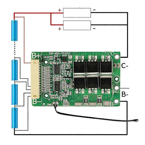 Litiumakku Balansoitu BMS 13s 48v 15a 20a 30a 18650 Pakkausten Lataus Pcb Pcm Sähköpyörälle/Pankki Sola