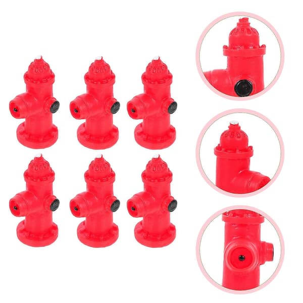 6 stk. Små Brannhydrant Dekor DIY Landskapsmodell Simulert Trafikkskilt Brannhydrant Modell