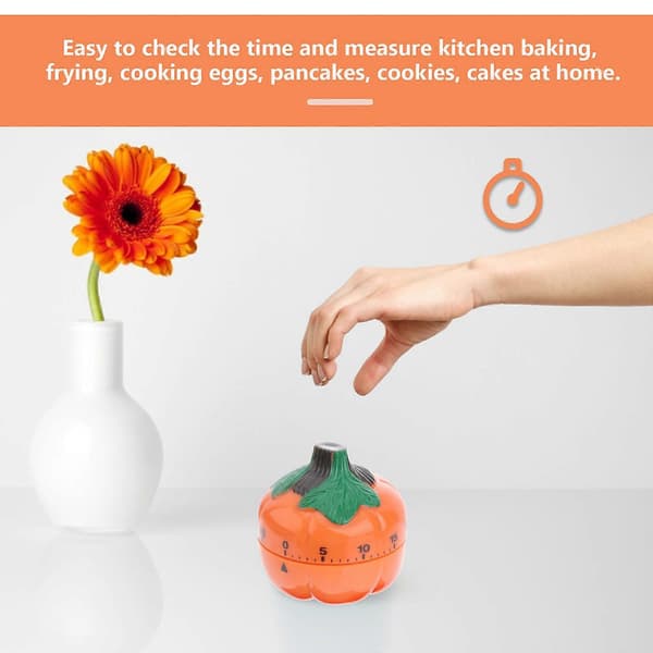Pumpa Design Mekanisk Timer Kökstimer Hushållsmatlagning Tidshanterare Bakningspåminnelse Matlagningsnedräkningstimer (Orange)