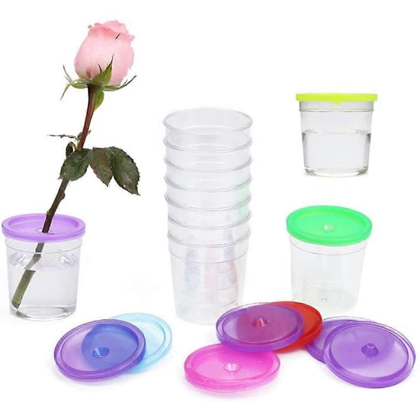 12 stk. Transparent Blomsterarrangement Fargekopp Mote Manetkopp Holdbar Betta-kopp (Tilfeldig Farge)