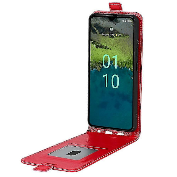För Nokia C110 Kortfack Telefonfodral Crazy Texture Vertikalt Flip Läderfodral Red Style C Nokia C110