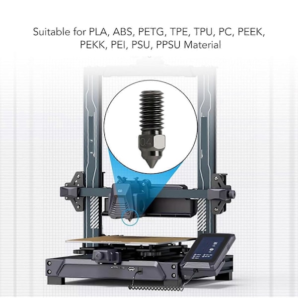 10 stk 0,4 mm Ekstruderdysser Høj Flow Hot End Hærdet Stål Dyse Udskiftning til Neptune 3D Printer