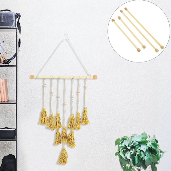 4 st Tapestry Stänger Bambu Tapestry Pinnar Hängande Pinnar DIY Tapestry Tillbehör