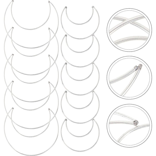 10 stk. drømmefanger jernring måneformet drømmefanger håndlavet DIY drømmefanger (5 stk. lille måne + 5 stk. stor måne)