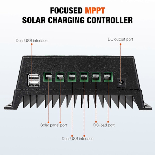 Solar Oplader Controller Solar Batteri Intelligent Regulator 12V/24/V36V/48V Solar Power Controller 100A