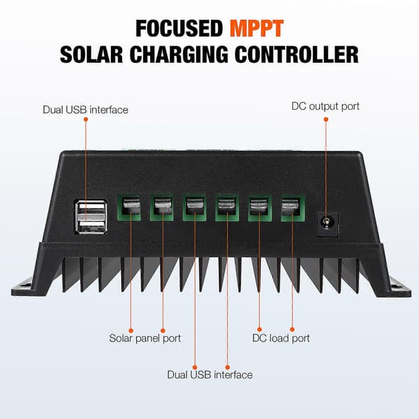 Solarladdningsregulator Solbatteri Intelligent Regulator 12V/24/V36V/48V Solkraftsregulator 100A