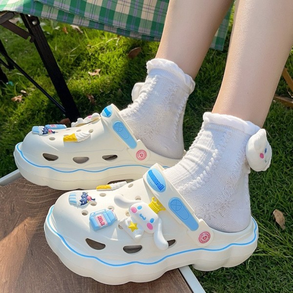 Söta Sommar Kawaii Mode Tofflor Y2K Plattor Höjande Sandaler Flickor Födelsedagspresent 2023 Nya pink 6.5