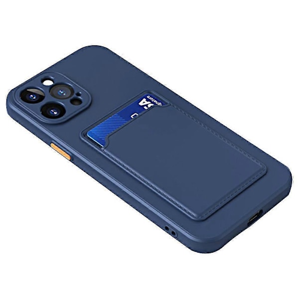 Silikoninen puhelinkotelo suojakuori korttipaikalla iPhone 14/Pro/Plus/Pro Max -malleille Dark Blue iPhone14 Pro