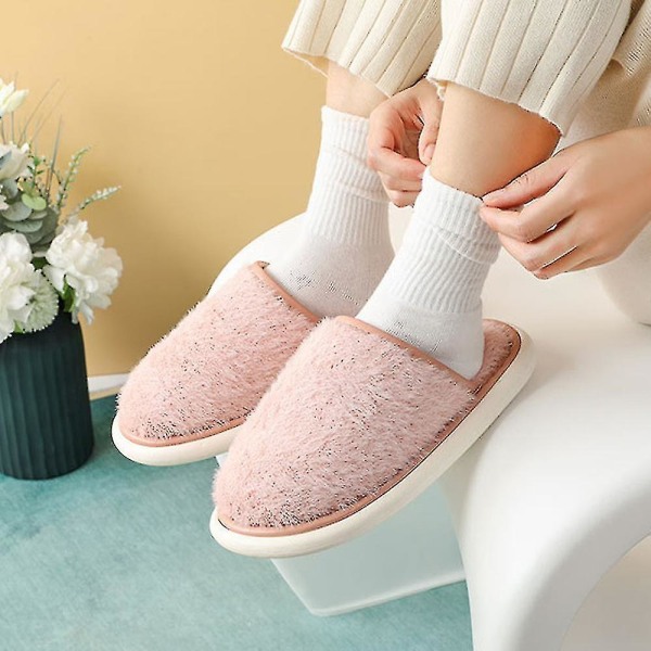 Naisten Lämpimät Tossut Kodin Tossut Naisille Mukavat Talvitossut Sisä- ja Ulkokäyttöön 1 pari Pink 44 45