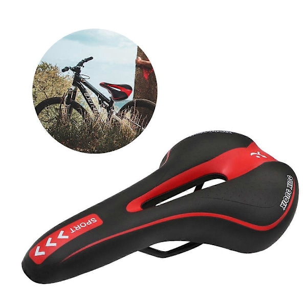 Cykel Sadel Mountainbike Sæde Professionel Landevej MTB Komfort Sæde Cykelsæde Pude (Sort Rød