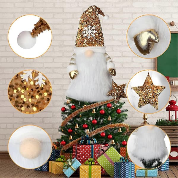 Jule Gnome Trætop - Store Jule Gnome Hat Toppers - Vinterferie