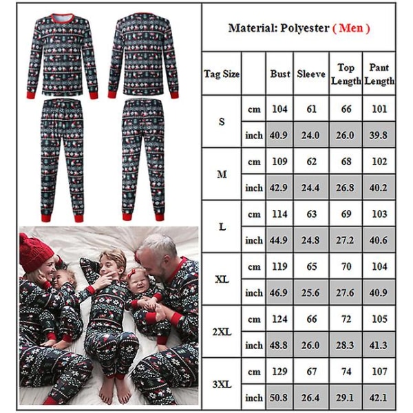 Hem Matchande julpyjamas Nyhet Ugly Snowflake Print Pyjamas Holiday Pyjamas Set Men 2-3 Years
