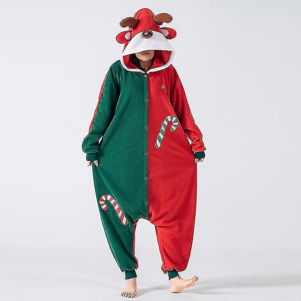 Christmas Onesie Moose Hat Onesie Party Show Onesie Jumpsuit Jumpsuit Christmas Holiday Gift Pyjamas Green S