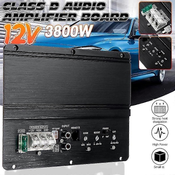 3800w Bil Stereo Forstærker Hifi Auto Bas Højttaler 2 Kanal Forstærker Bil Lydforstærker Surround Sound