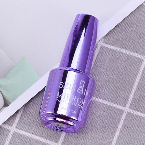 Spegel Nagellack Metallisk Färg Nagellack Nagelkonst Gel Tillbehör (9# Lila Blå)