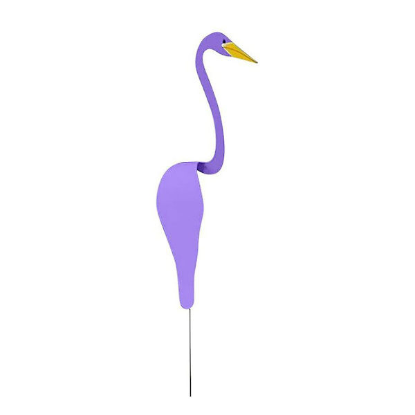 Snurrande Fågel Rosa Flamingo Dynamisk Fågel Lätt Trädgårdsbris Fågel Vind Konstdekorationer För Uteplats Gård Utomhus Damm Pool Fontän Purple