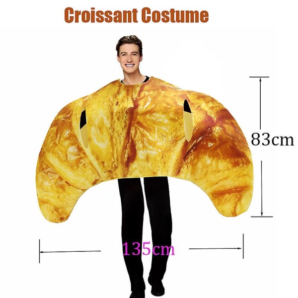 Par Pizza Croissant Munk Jordgubb Avokado Tonfisk Toast Fancy Dress Kostym 2023 Mat Halloween Kostym För Vuxen Croissant