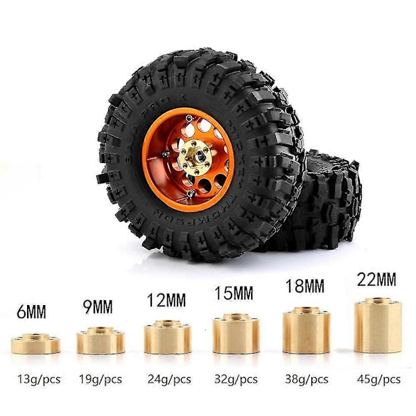 4kpl Ws 12mm pyörän kuusiokoloavain leveämpi adapteri 1/10 Rc Crawler Axial Scx10 4 1.9 2.2 pyörälle Ri