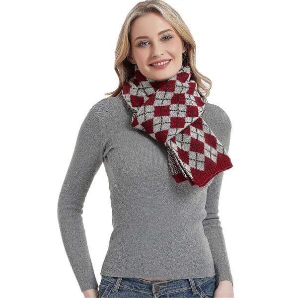 Mjuk damscarf Klassisk Tofs Pläd Vinter Julklapp red