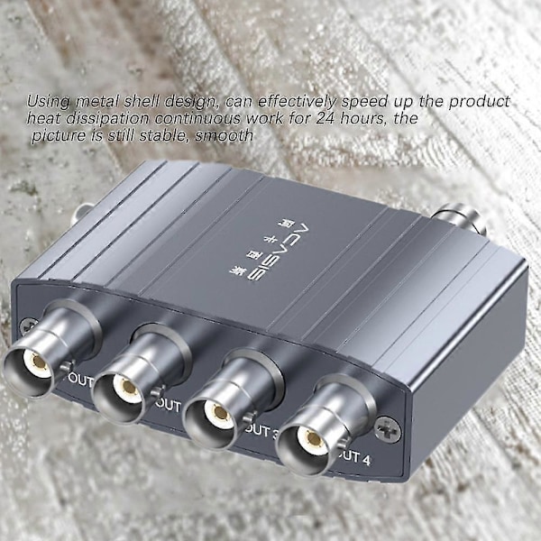 SDI Splitter 1 X 4 Multimedia Splitter SDI 1080p 60Hz Expander 1 Til 4 Port Adapter EU Plugg