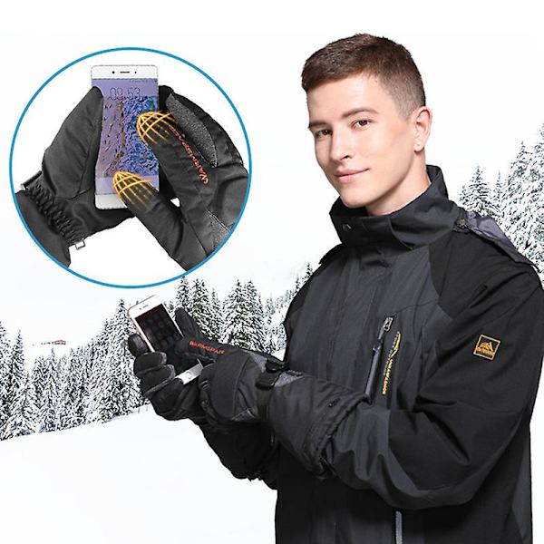Evago USB-laddande Vinter Intelligenta Temperaturreglerande Värmehandskar Med Handryggsvärme Pekskärmshandskar XL