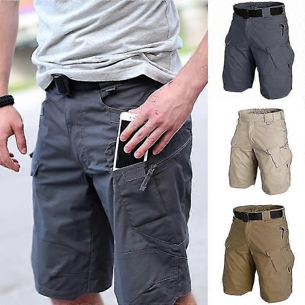 2021 Opgraderede Vandtætte Shorts Herre Cargo Shorts Afslappet Pasform Vandafvisende Arbejds Vandre Shorts Udendørs Aktivitet Brown XL