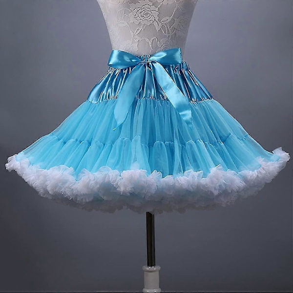 Elastisk chiffon underkjole til kvinder, puffet tutu tylskørt, prinsesse balletdans pettiskirts S-2xl Style1 M