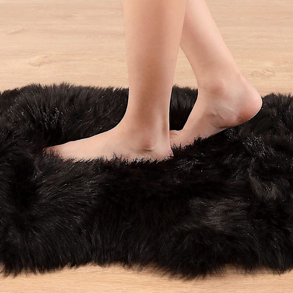 Tflycqluxury Mjukt Fuskfårskinnsöverdrag för Stol Sittdyna Plysch Pälsområdesmattor För Sovrum, 2ft X 3ft, Vit