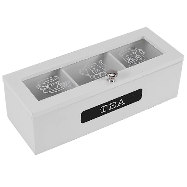 3 Fack Bambu System Te Påse Förvaringslåda Smyckeskrin Te Låda Organizer Trä Sockerpaket
