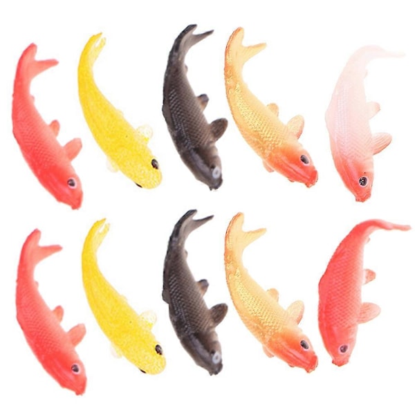10 stk. Mini Simulering Gullfisk Modeller Fargerike Mini Falske Fisk Modeller Blandet Stil