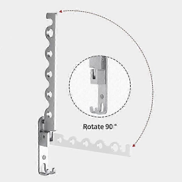 Foldbart vægmonteret tøjstativ aluminiumslegering foldbar vægbøjle sort