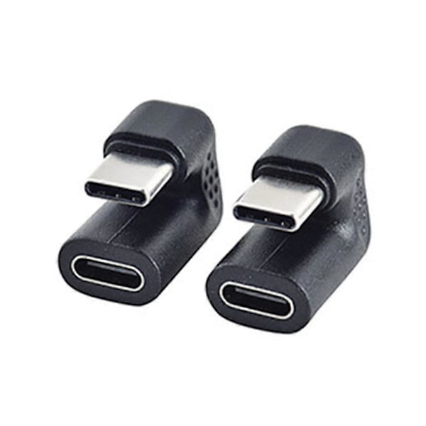 2kpl 180 Asteen Kulmassa Oleva USB 3.1 Type C Uros-Naaras USB-C Muunninadapteri Älypuhelimelle