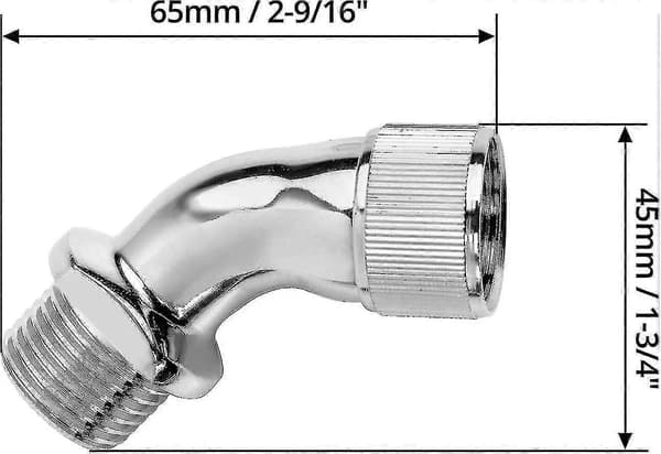 Albueadapter for dusjhode, forkrommet messing 1/2\" forlengerkobling
