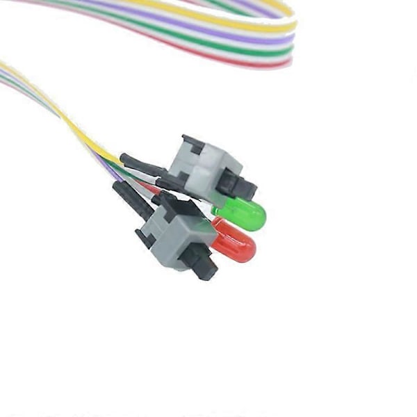 50cm On/Off/Reset 2 Switch LED Lys ATX PC Computer Bundkort Strømkabel